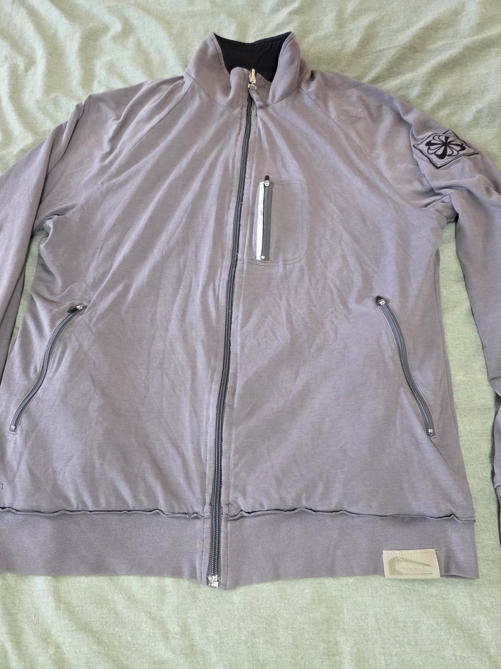 Nike Fit Running Jacket Gray Black Reversible Pocket Eugene 2008 Pocket Swoosh